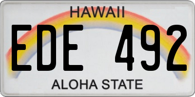 HI license plate EDE492