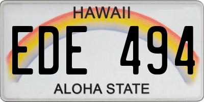 HI license plate EDE494