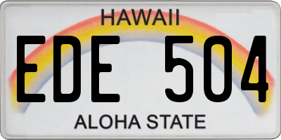 HI license plate EDE504