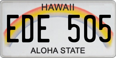 HI license plate EDE505
