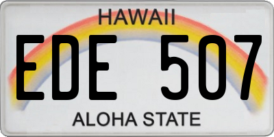 HI license plate EDE507