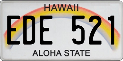 HI license plate EDE521