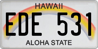 HI license plate EDE531