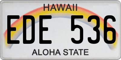 HI license plate EDE536