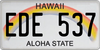 HI license plate EDE537