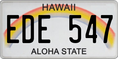 HI license plate EDE547