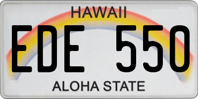 HI license plate EDE550
