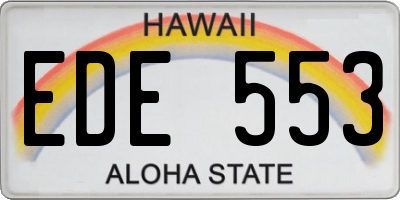 HI license plate EDE553