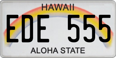 HI license plate EDE555