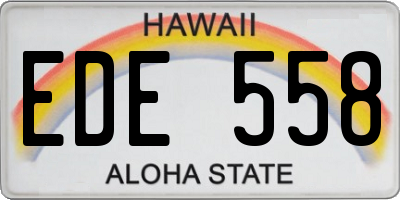 HI license plate EDE558