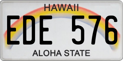HI license plate EDE576