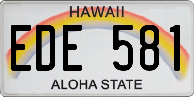 HI license plate EDE581