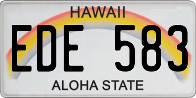 HI license plate EDE583