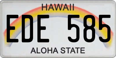 HI license plate EDE585