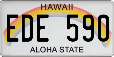HI license plate EDE590