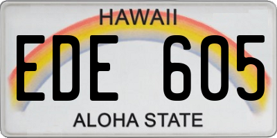HI license plate EDE605