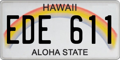 HI license plate EDE611