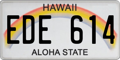 HI license plate EDE614