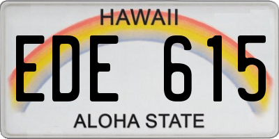 HI license plate EDE615