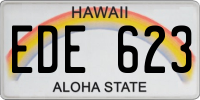 HI license plate EDE623
