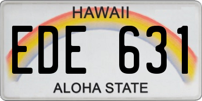 HI license plate EDE631