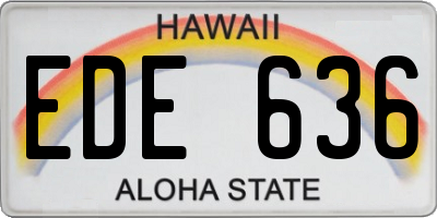 HI license plate EDE636