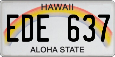 HI license plate EDE637