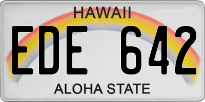 HI license plate EDE642