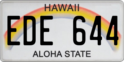 HI license plate EDE644