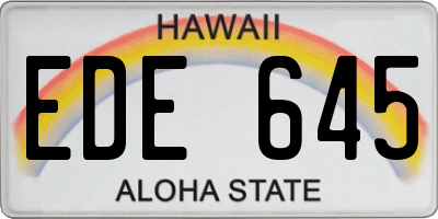 HI license plate EDE645
