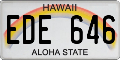 HI license plate EDE646