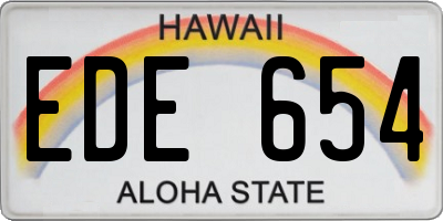 HI license plate EDE654