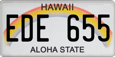 HI license plate EDE655