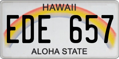 HI license plate EDE657