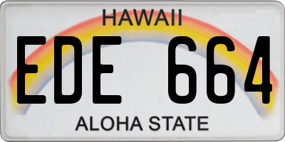 HI license plate EDE664
