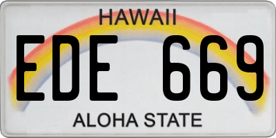 HI license plate EDE669