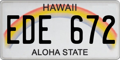 HI license plate EDE672