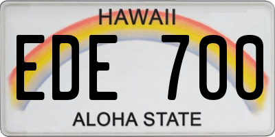 HI license plate EDE700