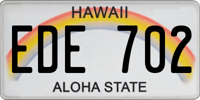 HI license plate EDE702