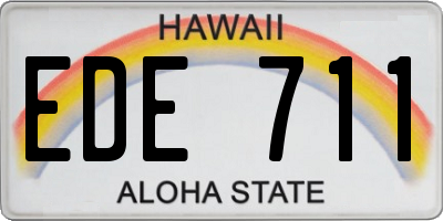 HI license plate EDE711