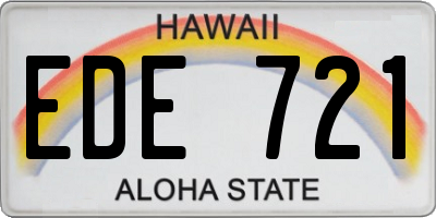 HI license plate EDE721