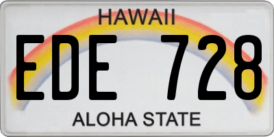 HI license plate EDE728