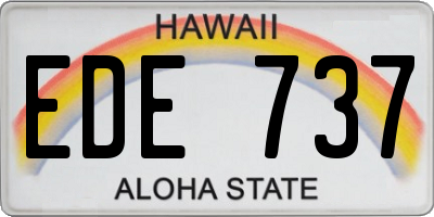 HI license plate EDE737