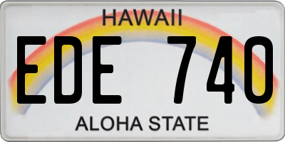 HI license plate EDE740