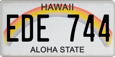 HI license plate EDE744