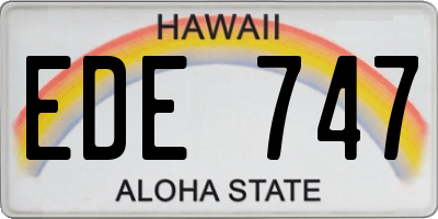 HI license plate EDE747