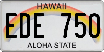 HI license plate EDE750