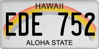 HI license plate EDE752