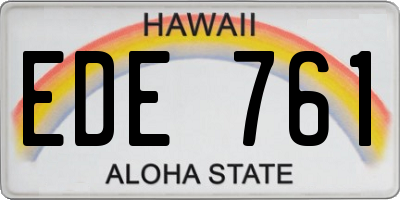 HI license plate EDE761