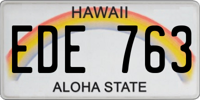 HI license plate EDE763